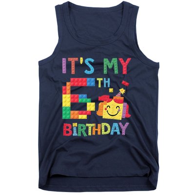 Master Builder 6th ItS My 6th Birthday Brick Blocks Tank Top