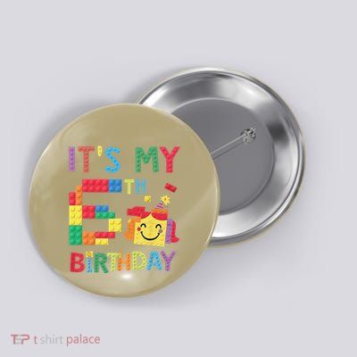 Master Builder 6th ItS My 6th Birthday Brick Blocks Button