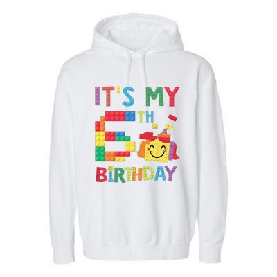 Master Builder 6th ItS My 6th Birthday Brick Blocks Garment-Dyed Fleece Hoodie