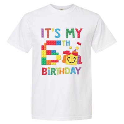 Master Builder 6th ItS My 6th Birthday Brick Blocks Garment-Dyed Heavyweight T-Shirt