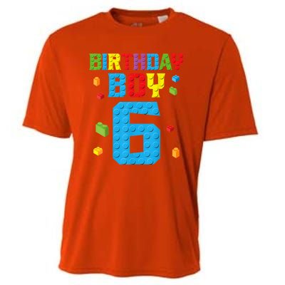 Master Builder 6th Birthday Boy 6 Six Year Building Bricks Cooling Performance Crew T-Shirt