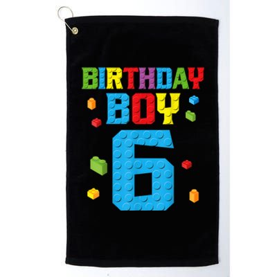 Master Builder 6th Birthday Boy 6 Six Year Building Bricks Platinum Collection Golf Towel