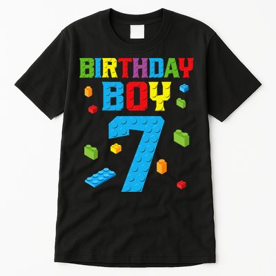 Master Builder 7th Birthday 7 Seven Year Building Bricks Tall T-Shirt