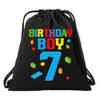 Master Builder 7th Birthday 7 Seven Year Building Bricks Drawstring Bag