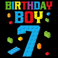 Master Builder 7th Birthday 7 Seven Year Building Bricks Drawstring Bag