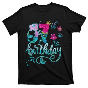 Mermaid Birthday 7 Years Old 7th Bday  Embroidered  T-Shirt