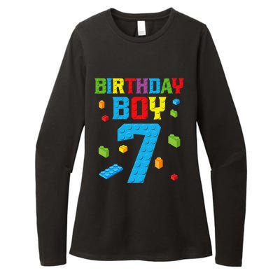 Master Builder 7th Birthday Boy 7 Seven Year Building Bricks Womens CVC Long Sleeve Shirt