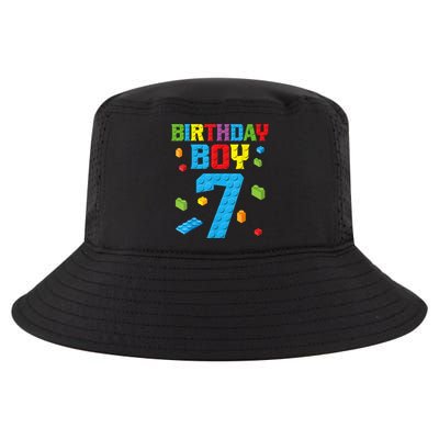 Master Builder 7th Birthday Boy 7 Seven Year Building Bricks Funny Gift Cool Comfort Performance Bucket Hat