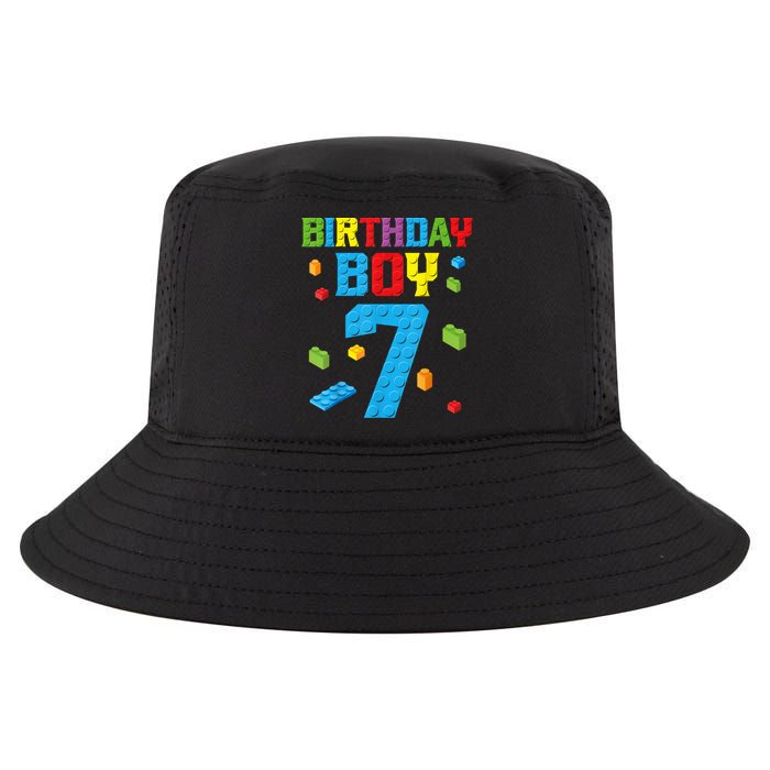 Master Builder 7th Birthday Boy 7 Seven Year Building Bricks Funny Gift Cool Comfort Performance Bucket Hat