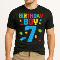 Master Builder 7th Birthday Boy 7 Seven Year Building Bricks Funny Gift Performance Shirt