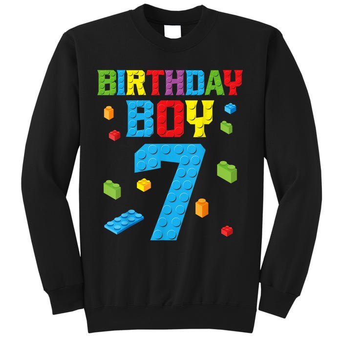 Master Builder 7th Birthday Boy 7 Seven Year Building Bricks Funny Gift Sweatshirt