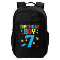 Master Builder 7th Birthday Boy 7 Seven Year Building Bricks Funny Gift Backpack