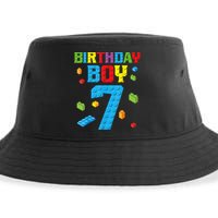 Master Builder 7th Birthday Boy 7 Seven Year Building Bricks Funny Gift Sustainable Bucket Hat