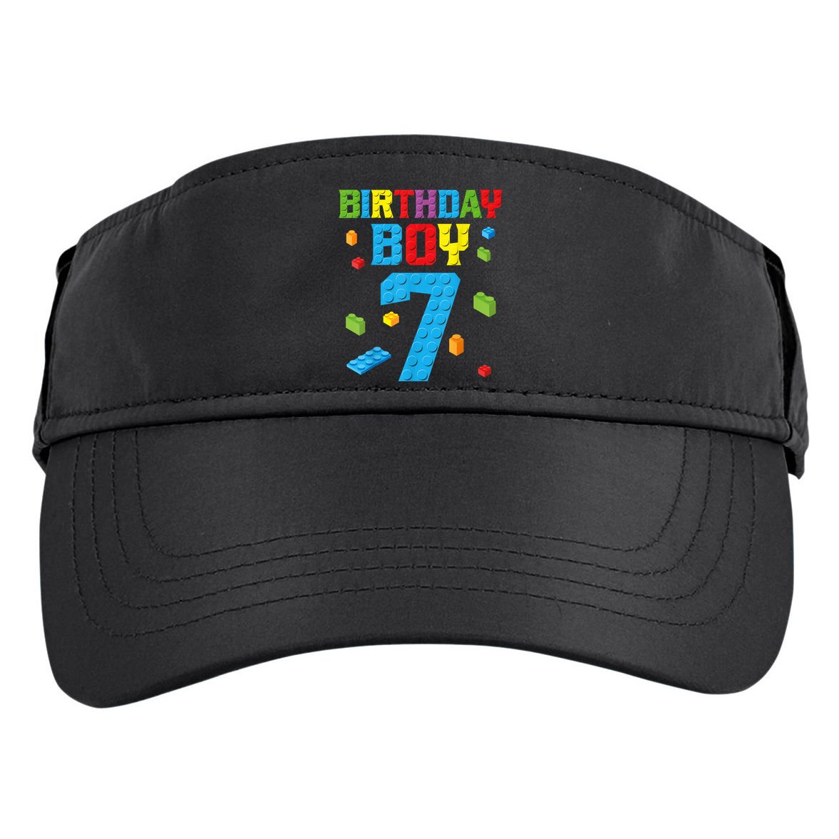 Master Builder 7th Birthday Boy 7 Seven Year Building Bricks Funny Gift Adult Drive Performance Visor
