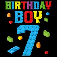 Master Builder 7th Birthday Boy 7 Seven Year Building Bricks Funny Gift Drawstring Bag