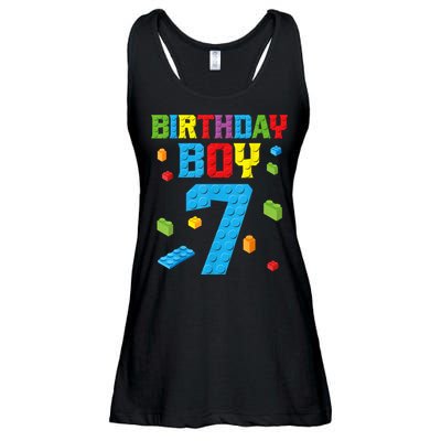 Master Builder 7th Birthday Boy 7 Seven Year Building Bricks Funny Gift Ladies Essential Flowy Tank