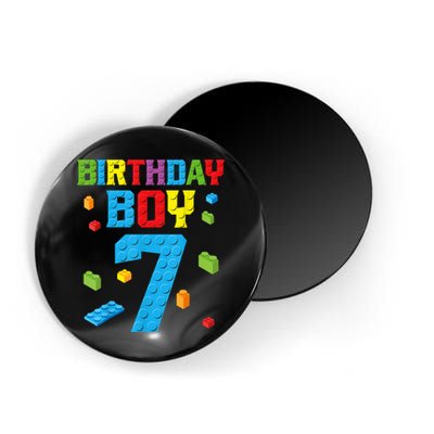 Master Builder 7th Birthday Boy 7 Seven Year Building Bricks Funny Gift Magnet