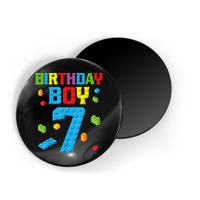 Master Builder 7th Birthday Boy 7 Seven Year Building Bricks Funny Gift Magnet