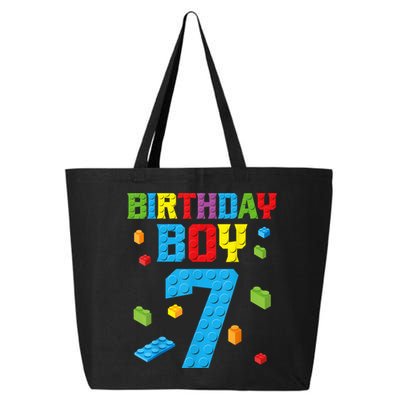 Master Builder 7th Birthday Boy 7 Seven Year Building Bricks Funny Gift 25L Jumbo Tote