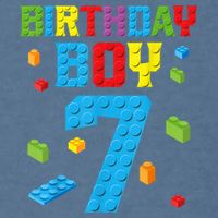 Master Builder 7th Birthday Boy 7 Seven Year Building Bricks Funny Gift Garment-Dyed Sweatshirt