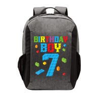 Master Builder 7th Birthday Boy 7 Seven Year Building Bricks Funny Gift Vector Backpack