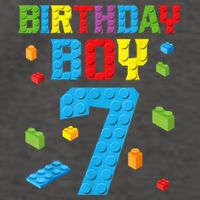 Master Builder 7th Birthday Boy 7 Seven Year Building Bricks Funny Gift Vector Backpack