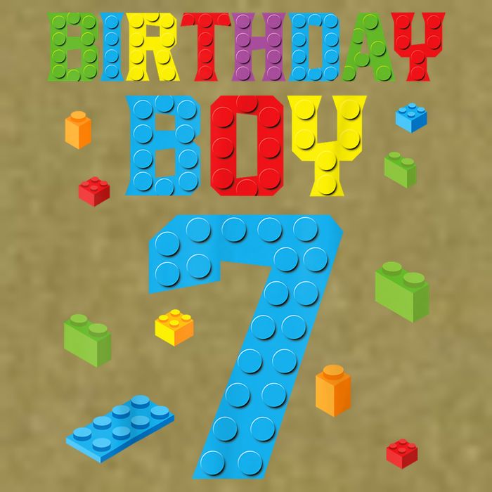 Master Builder 7th Birthday Boy 7 Seven Year Building Bricks Funny Gift Garment-Dyed Women's Muscle Tee