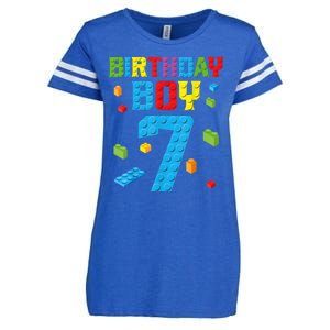 Master Builder 7th Birthday Boy 7 Seven Year Building Bricks Funny Gift Enza Ladies Jersey Football T-Shirt