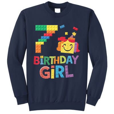 Master Builder 7th Birthday Girl 7 Year Old Brick Blocks Sweatshirt