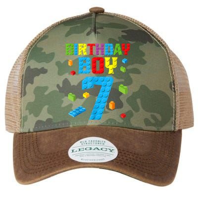 Master Builder 7th Birthday Boy 7 Seven Year Building Bricks Legacy Tie Dye Trucker Hat