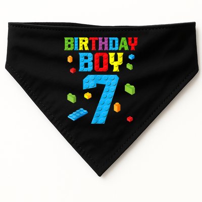 Master Builder 7th Birthday Boy 7 Seven Year Building Bricks USA-Made Doggie Bandana