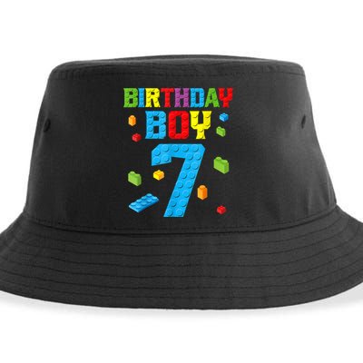 Master Builder 7th Birthday Boy 7 Seven Year Building Bricks Sustainable Bucket Hat