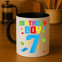 Master Builder 7th Birthday Boy 7 Seven Year Building Bricks Mug