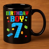 Master Builder 7th Birthday Boy 7 Seven Year Building Bricks 11oz C Handle Ceramic Mug