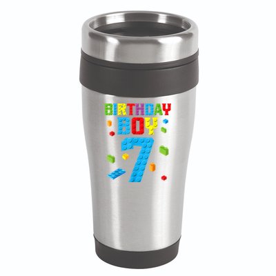 Master Builder 7th Birthday Boy 7 Seven Year Building Bricks 16oz Travel Tumbler