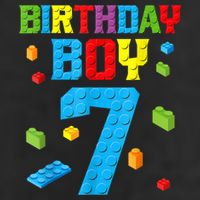 Master Builder 7th Birthday Boy 7 Seven Year Building Bricks Hat
