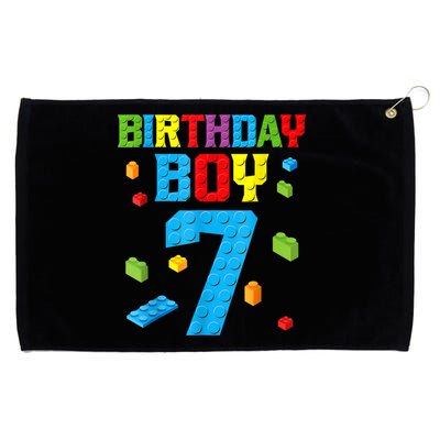 Master Builder 7th Birthday Boy 7 Seven Year Building Bricks Grommeted Golf Towel