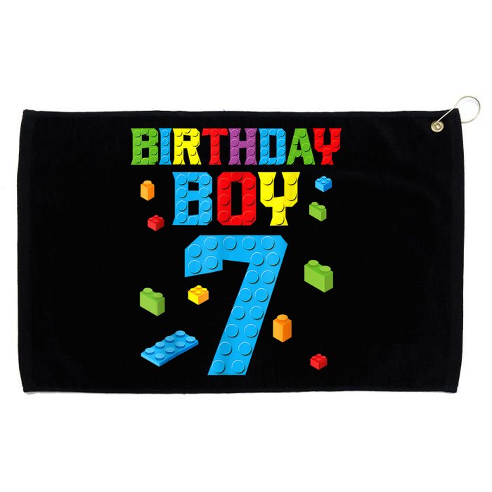 Master Builder 7th Birthday Boy 7 Seven Year Building Bricks Grommeted Golf Towel
