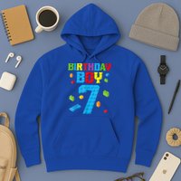 Master Builder 7th Birthday Boy 7 Seven Year Building Bricks Hoodie