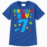 Master Builder 7th Birthday Boy 7 Seven Year Building Bricks Tall T-Shirt