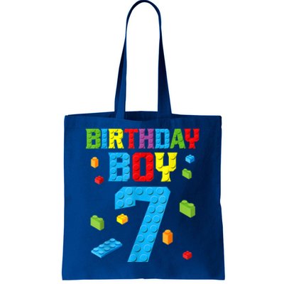 Master Builder 7th Birthday Boy 7 Seven Year Building Bricks Tote Bag