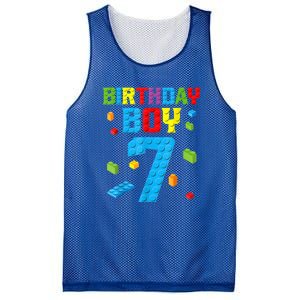 Master Builder 7th Birthday Boy 7 Seven Year Building Bricks Mesh Reversible Basketball Jersey Tank