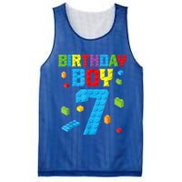 Master Builder 7th Birthday Boy 7 Seven Year Building Bricks Mesh Reversible Basketball Jersey Tank