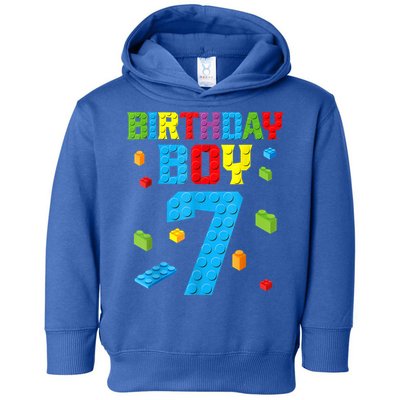 Master Builder 7th Birthday Boy 7 Seven Year Building Bricks Toddler Hoodie