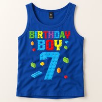 Master Builder 7th Birthday Boy 7 Seven Year Building Bricks Tank Top