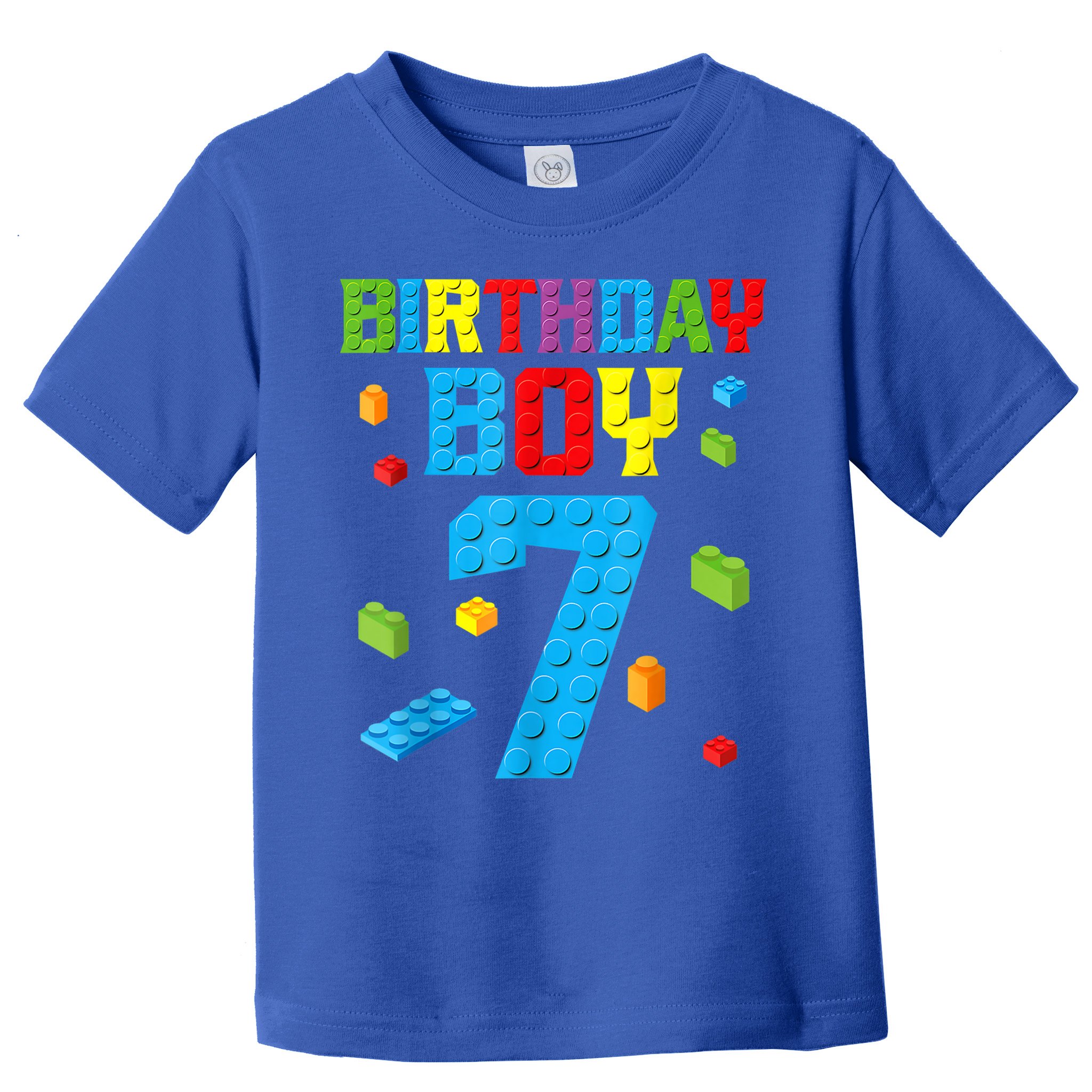 Master Builder 7th Birthday Boy 7 Seven Year Building Bricks Toddler T-Shirt