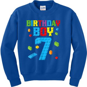 Master Builder 7th Birthday Boy 7 Seven Year Building Bricks Kids Sweatshirt