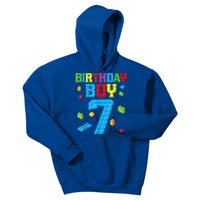 Master Builder 7th Birthday Boy 7 Seven Year Building Bricks Kids Hoodie