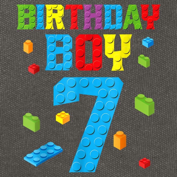 Master Builder 7th Birthday Boy 7 Seven Year Building Bricks Cotton Canvas Backpack