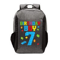 Master Builder 7th Birthday Boy 7 Seven Year Building Bricks Vector Backpack